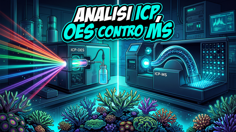 analisi ICP per acquario marino, confronto tra spettrometro ICP-OES e ICP-MS sopra un reef