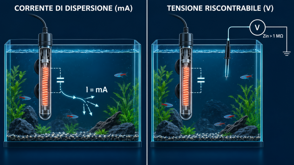 Confronto-tra-corrente-di-dispersione-in-milliampere-e-tensione-riscontrabile-in-volt-in-acquario-1024x576 Corrente di dispersione in acquario, come si misura e cosa rischiano gli animali